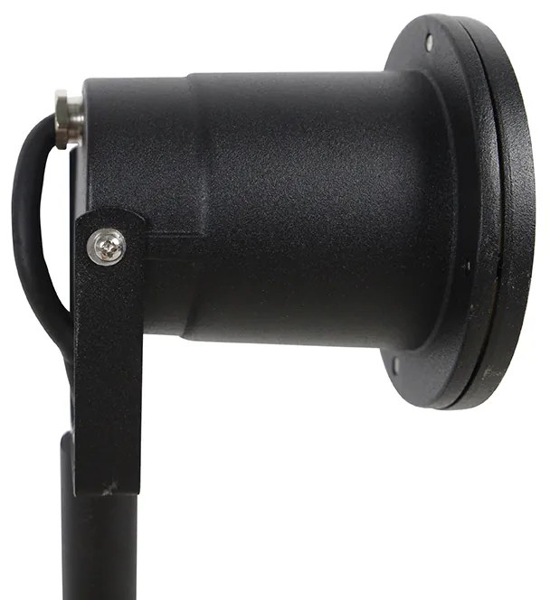 Tűs spot lámpa fekete állítható IP44 kábellel és dugóval - Basic