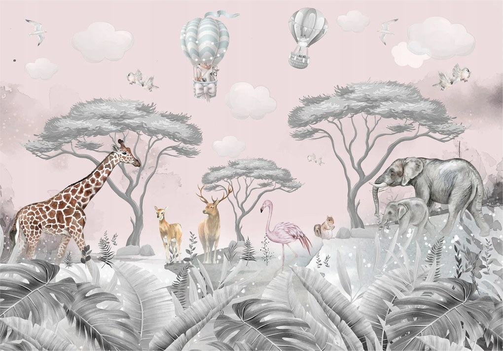 Gyerek Fotótapéta Dzsungel Szafari Állatok Gyerek Tapéta 368x254