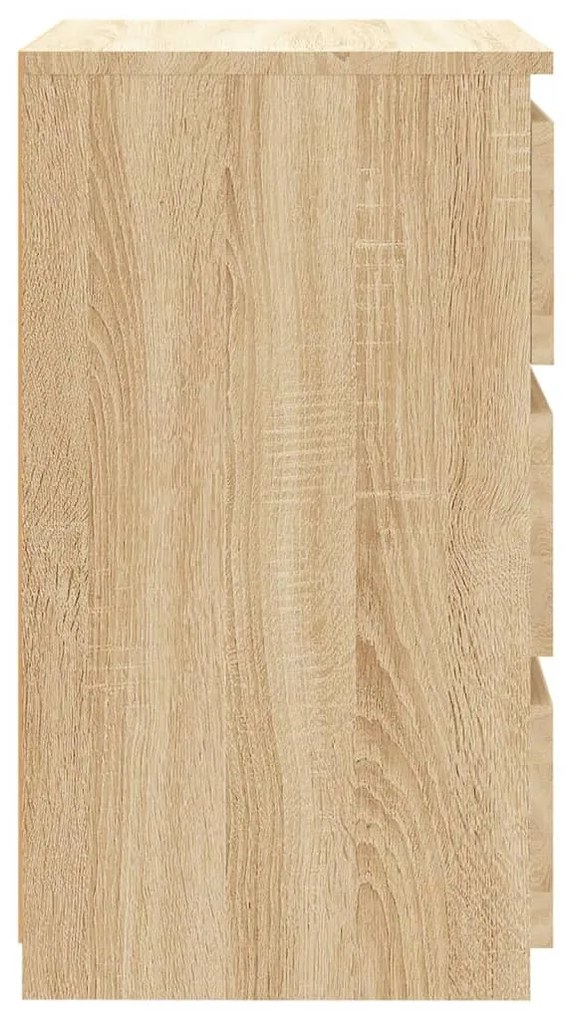 2 db sonoma tölgy színű szerelt fa éjjeliszekrény 40x35x62,5 cm