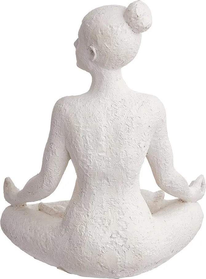 LOTUS dekor szobor, fehér 24cm