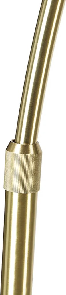 Sárgaréz állólámpa fehér és bézs csíkos lámpabúrával 50cm - XXL