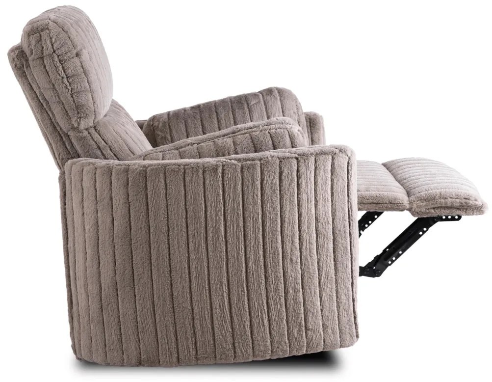 Fotel Rozkładany RAUL Szary Tkanina Pluszowa