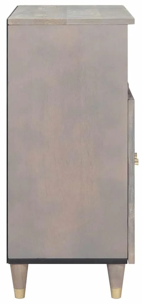 Széf polcokkal Szürke és Arany 60 x 33.5 x 75 cm Tömör mangófa