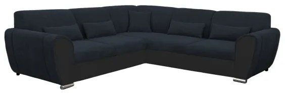Kihúzható, L alakú, balos sarok ülőgarnitúra tárolórekesszel VISEU antracit/fekete