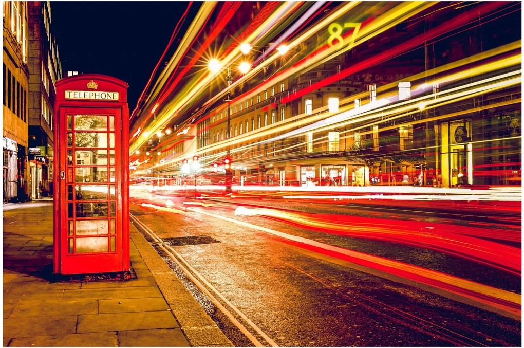 Piros londoni telefonfülke képe (90x60 cm)