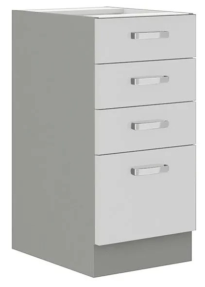 Alsó konyhaszekrény fiókokkal Metaluna 40 D 4S BB (szürke + fényes fehér) . 1103342