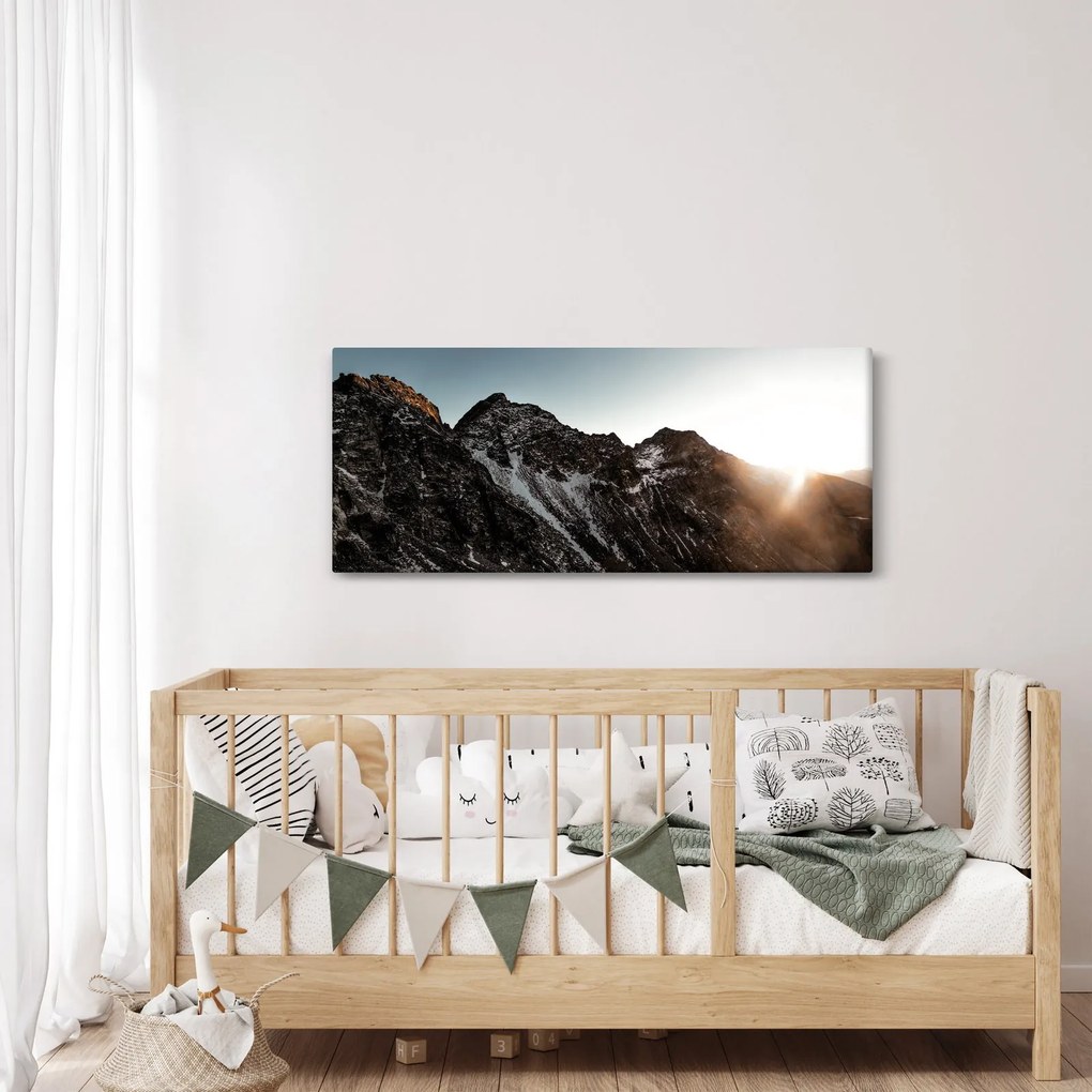 Egy sziklás hegység képe (120x50 cm)