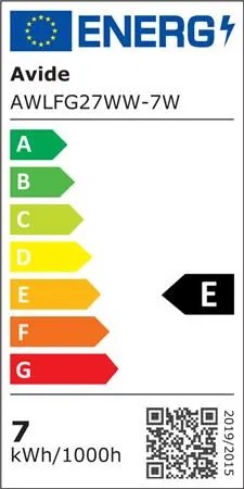 LED izzó, filament, E27, gömb, A60, 7W, 806lm, 2700K, AVIDE (AVLED003)