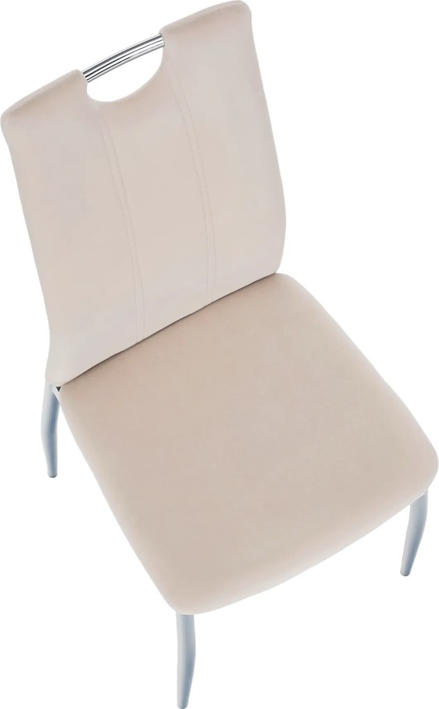 Étkezőszék, bézs Dulux Velvet szövet/króm, OLIVA NEW