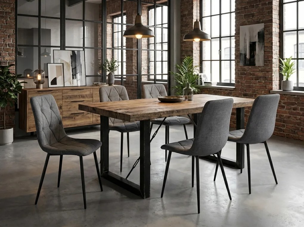 Sötétszürke LIBRA STONE GREY szék fekete lábakkal