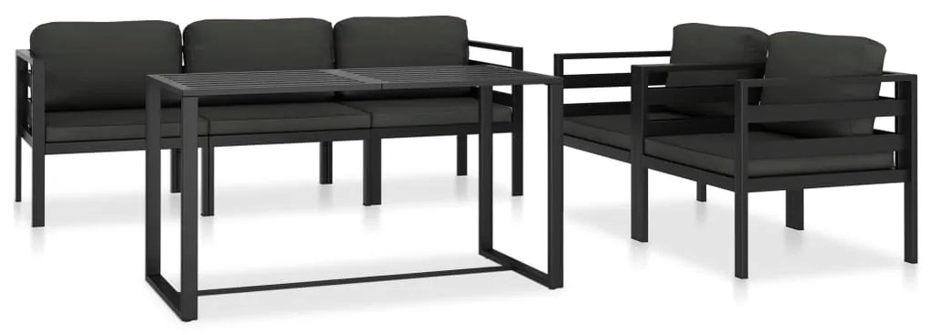 vidaXL 6 részes antracitszürke alumínium kerti ülőgarnitúra párnákkal