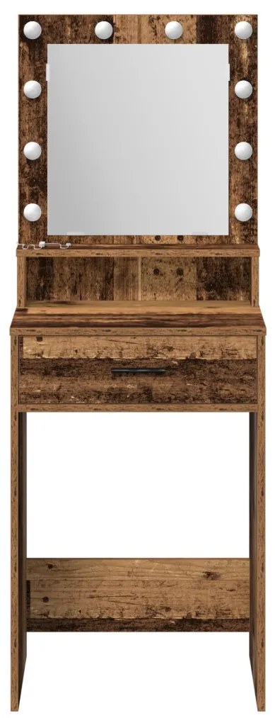 Sminktükör fiókkal polcokkal Öreg fa 50 x 41 x 135 cm Faanyag