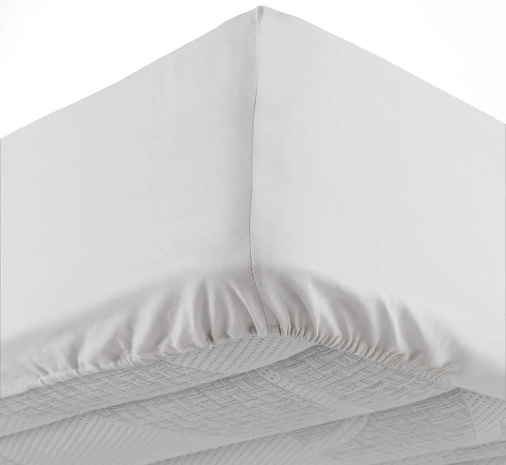 Fehér gumis pamut lepedő 180x200 cm Lina – douceur d'intérieur