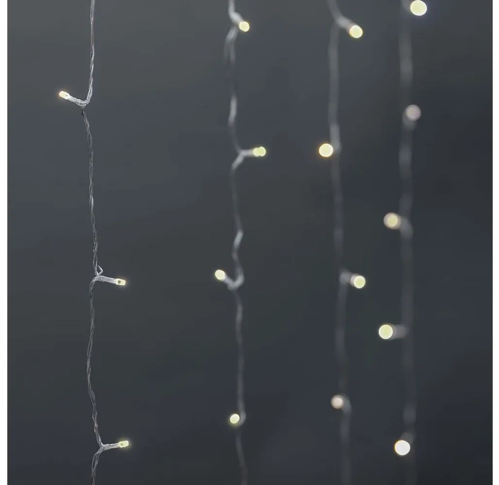 Nedis WIFILXC01W200- LED Karácsonyi függöny 200xLED/8 fukció 6m IP65 Wi-Fi Tuya meleg