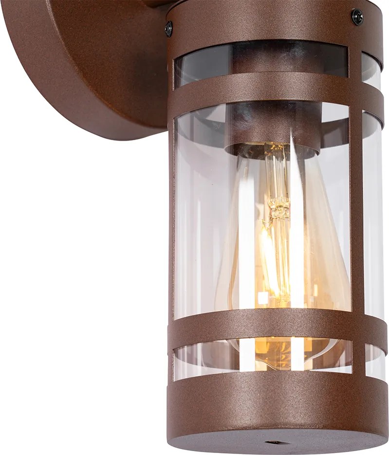 Kültéri fali lámpa rozsdabarna IP44 szürkületi érzékelővel - Ruben