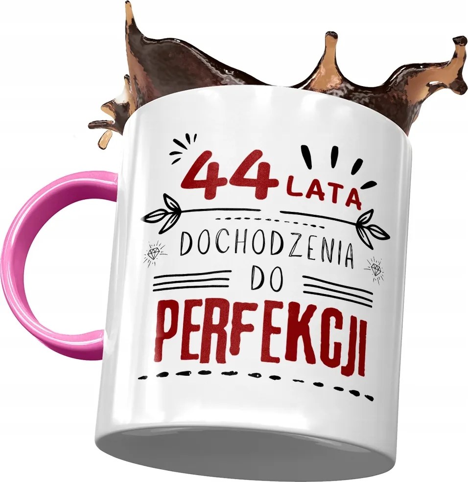 Rózsaszín Bögre Születésnapra 44 44-es 44-es Ajándék Nyomtatott Fotóval