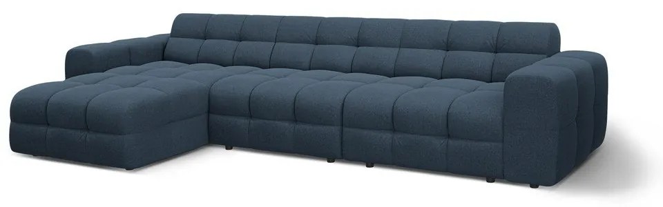 Sötétkék sarokkanapé (bal oldali-heverő résszel) Kendal – Micadoni