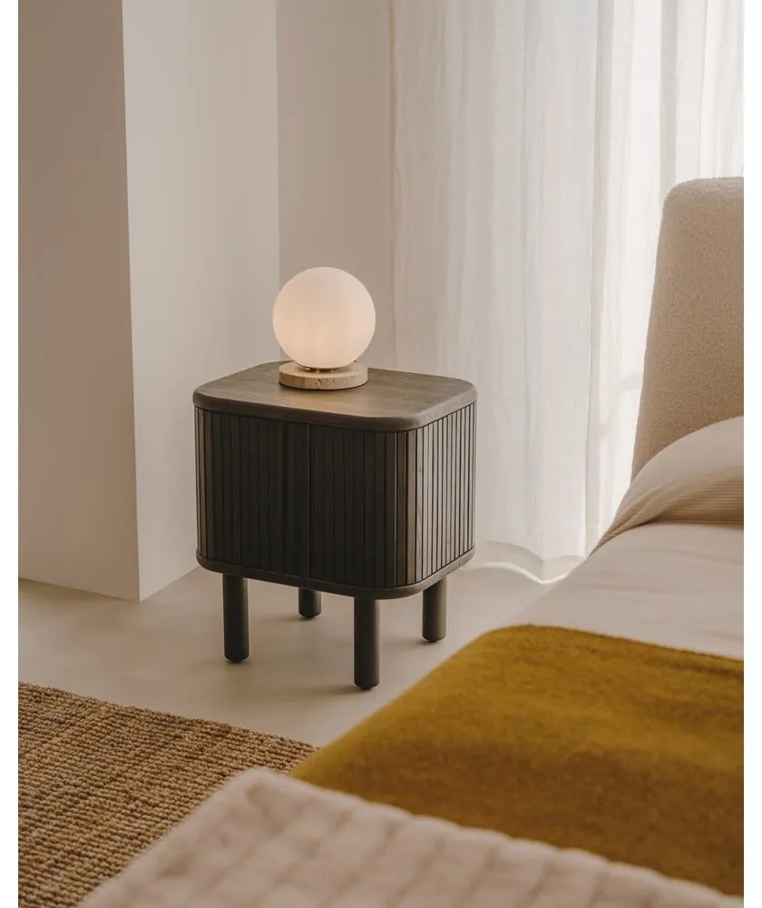 Fehér asztali lámpa üveg búrával (magasság 22 cm) Malachi – Kave Home