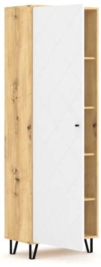 Szekrény Artisan tölgy / fehér matt színkombinációban – BILBAO BL17