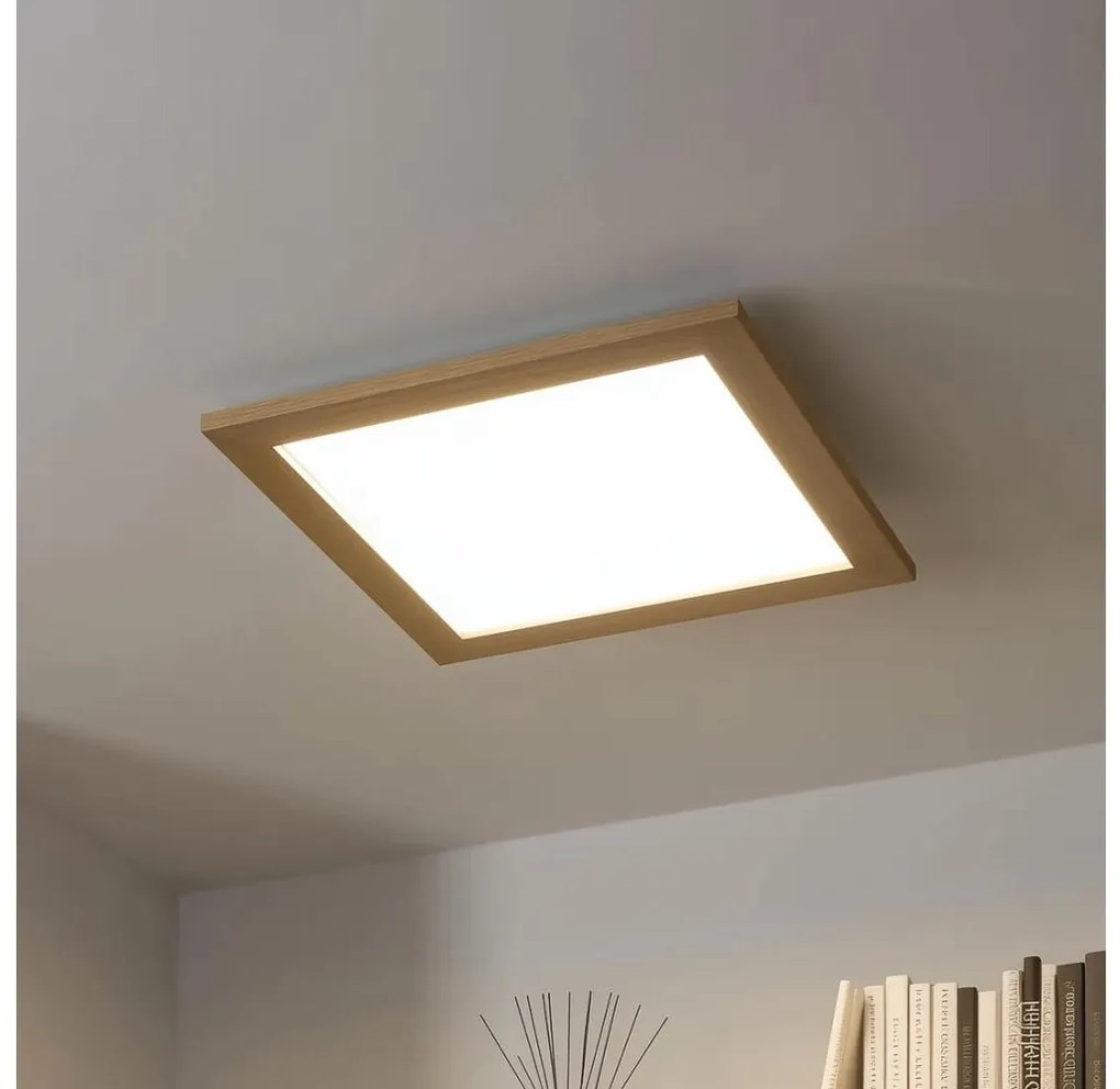 Brilagi - LED Dimmelhető lámpa SLIMFRAME WOOD LED/36W/230V 49,5x49,5 cm + távirányító