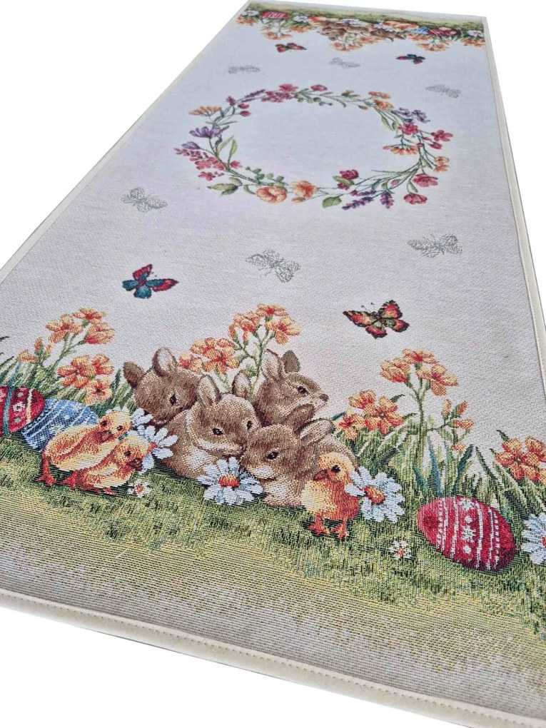 Húsvéti futópad 40x100 cm nyuszikkal gobelin húsvéti nyuszi