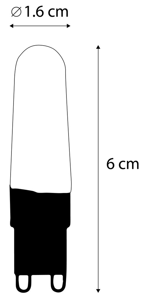 5 db G9 LED izzólámpa 2,5W 240lm 2300K