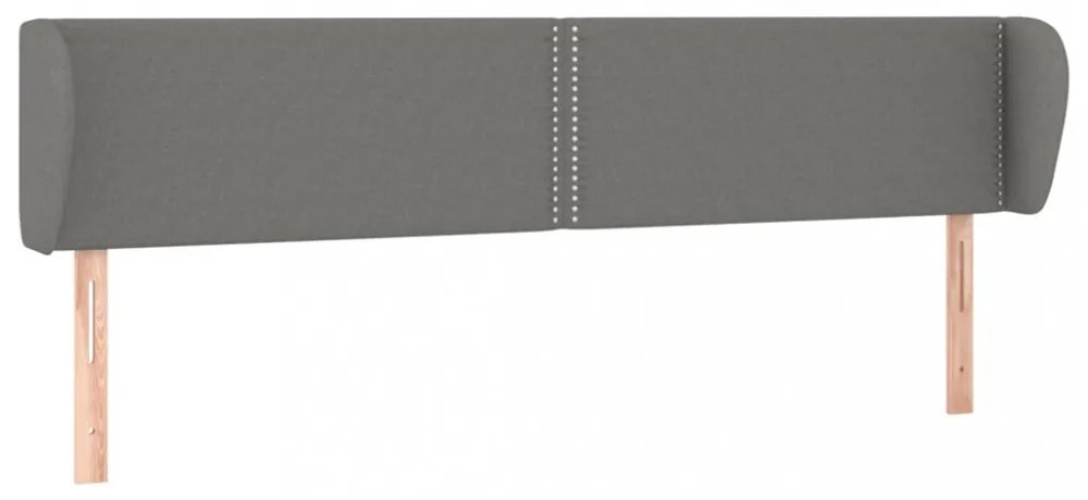 sötétszürke szövet fejtámla szárnyakkal 203x23x78/88 cm