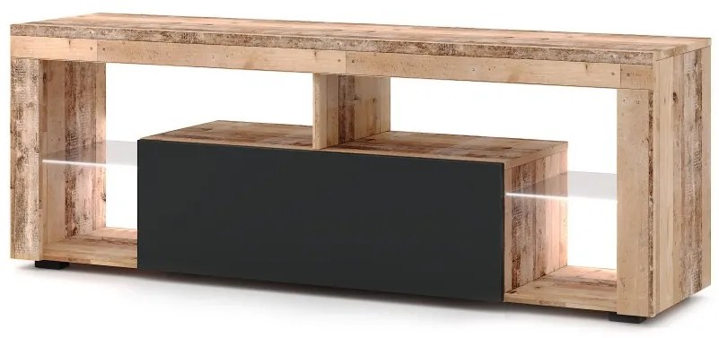 Everest TV Állvány Led Világítással Öregtölgy/Antracit Színben. 140 cm.