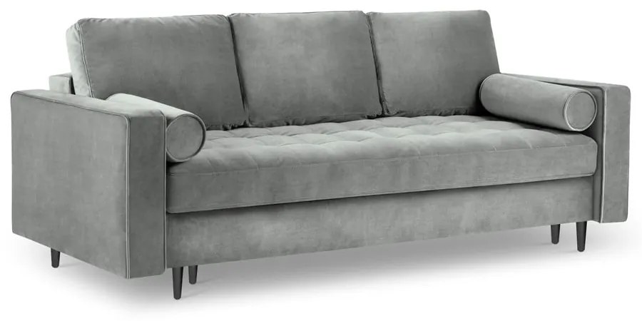 Santo világosszürke kinyitható bársonykanapé - Milo Casa