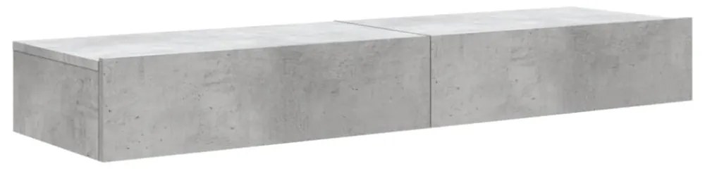 2 db betonszürke TV-szekrény LED-lámpákkal 60x35x15,5 cm