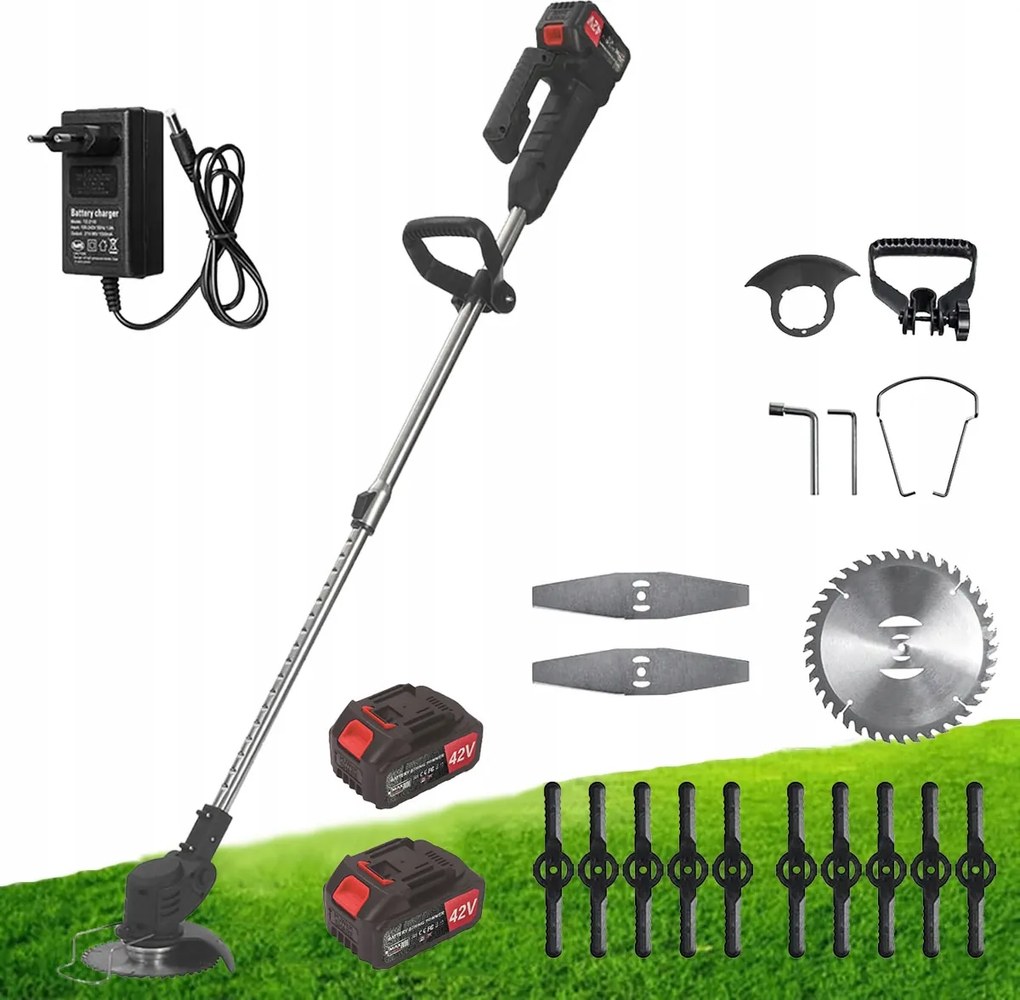 Akkumulátoros Fűszegélynyíró Szénkefe Nélküli Fűszegélynyíró 2 Aku Gazdag XXL