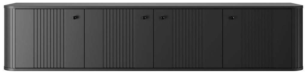 Vesper 4D fali TV szekrény 187 cm - fekete / fekete fogantyúk