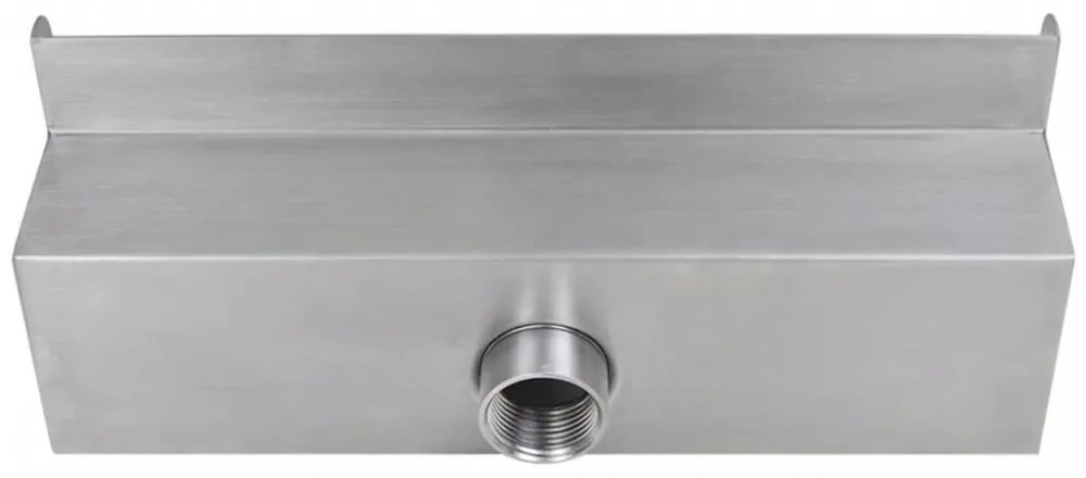 Négyszögletes rozsdamentes acél medence szökőkút LED fényekkel 30 cm