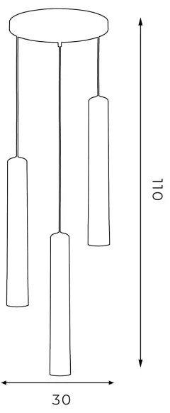 Csillár zsinóron NEST 3xGU10/8W/230V kerek fehér/arany