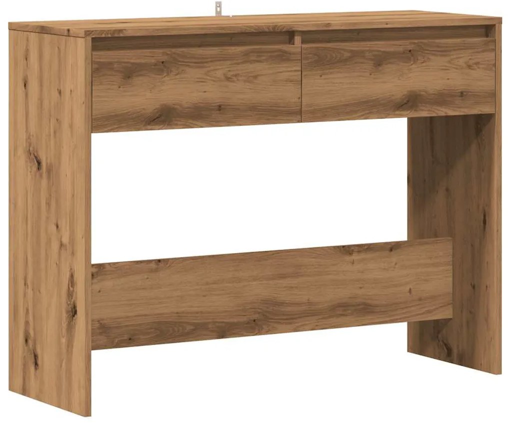 kézműves tölgy színű szerelt fa dohányzóasztal 100x35x76,5 cm
