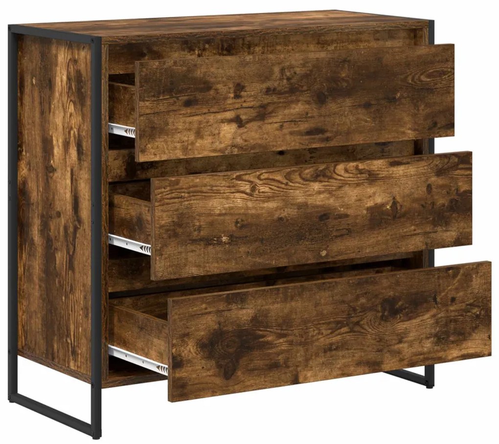 Széf fiókkal Füstös tölgy 79 x 36 x 75.5 cm Faanyag