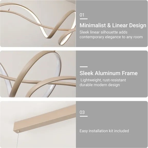 Brilagi - dimmelhető LED, kábellel függesztett csillár SIGNATURE LED/55W/230V 120x23 cm bézs + távirányító