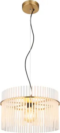 Globo 15698HM Függeszték fém matt arany színek, üvegrúd opál, átlátszó, kábel PVC fekete, ø: 400mm, M: 1500mm, 1x E27 60W 230V izzó nélkül