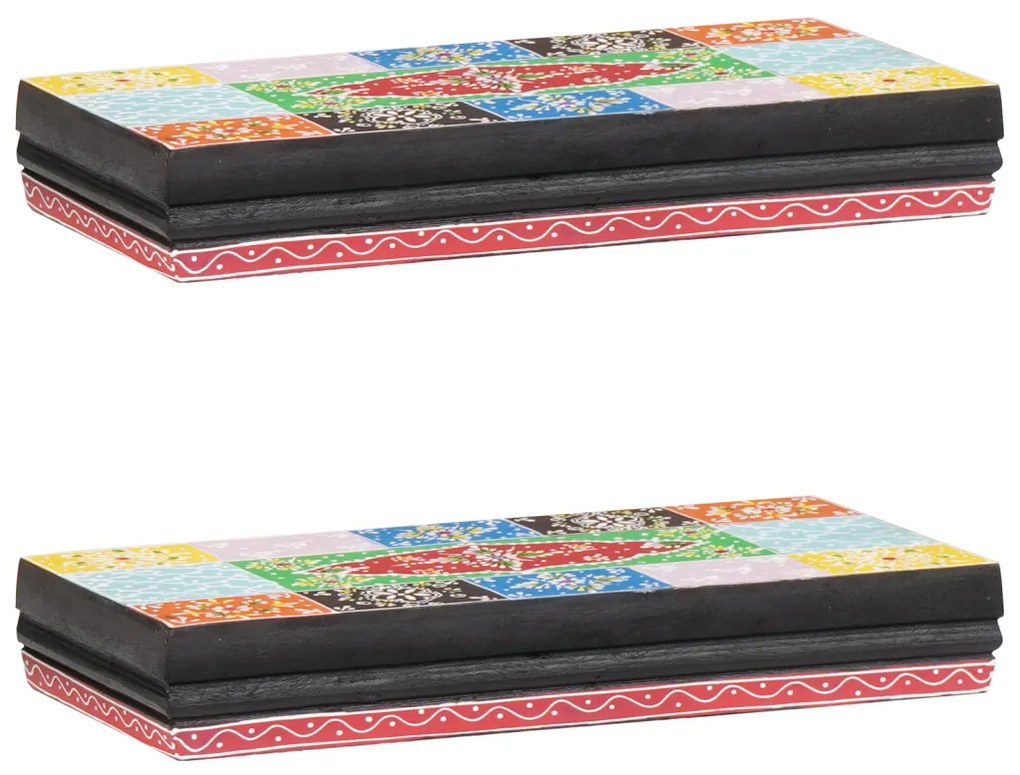 Fali Polcok 2 db 40x20x6 cm Tömbfa Mangó