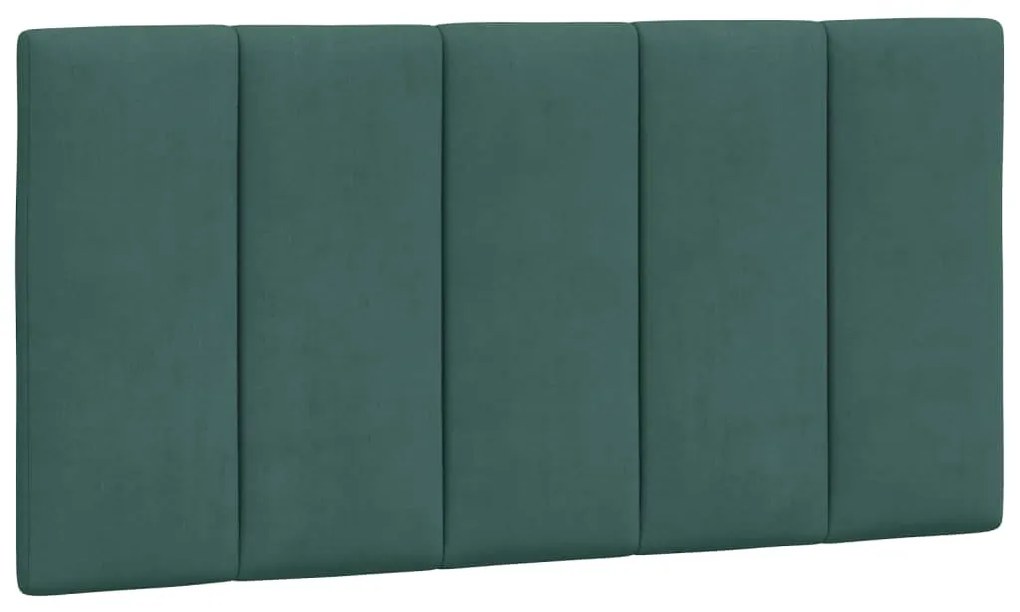 sötétzöld bársony ágykeret LED-világítással 100 x 200 cm