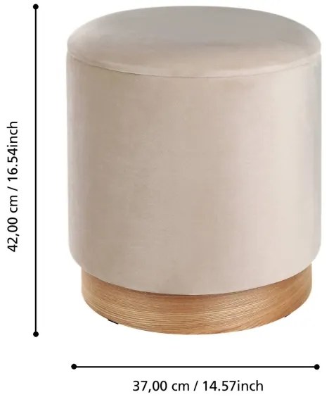 Eglo 424035 - KÉSZLET 2x Taburet MASHIKE átm. 30,5/37 cm bézs