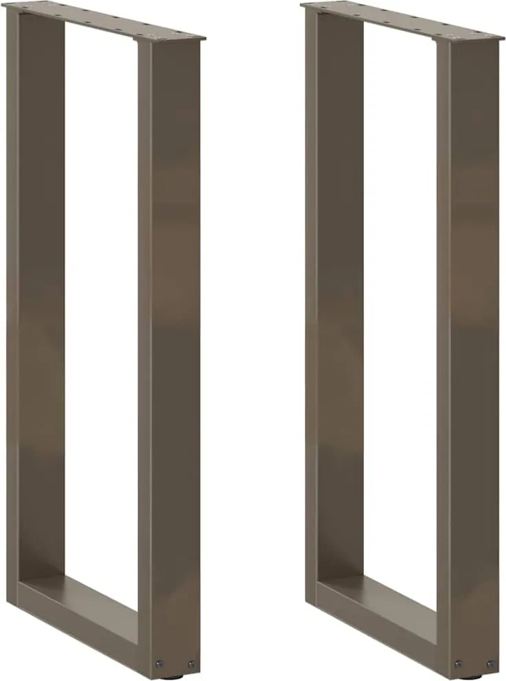 vidaXL 2 db U alakú bárasztalláb natúr acélból 50x(90-91) cm