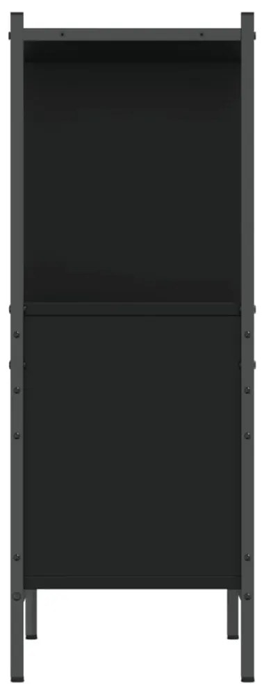 fekete szerelt fa könyvszekrény 72 x 28 x 77,5 cm