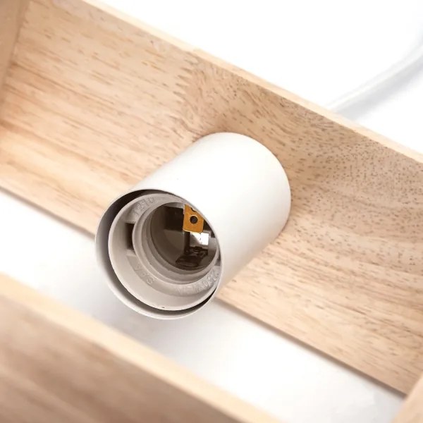 Aigostar - Fenyőfából készült, zsinóron lógó függeszték 1xE27/60W/230V