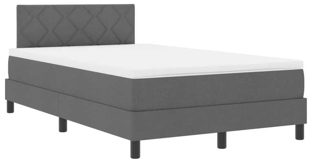 Boxspring ágy matraccal és LED világítással Sötétszürke 120x190 cm Szövet