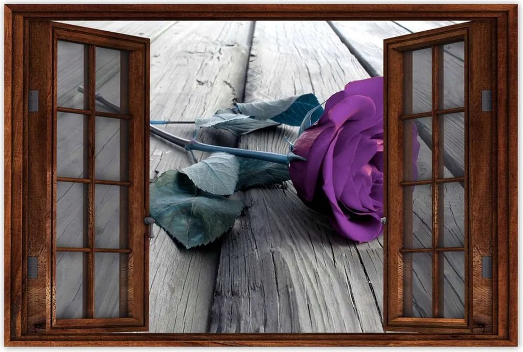 Poszterek 90x60 Lila rózsa padló