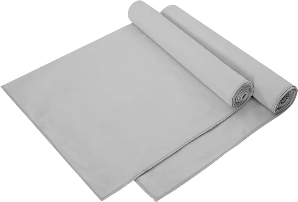 vidaXL Sport Törölközők 2 pcs Szürke 140 x 70 cm