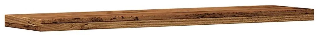 4 db antik fa színű szerelt fa fali polc 40 x 20 x 1,5 cm