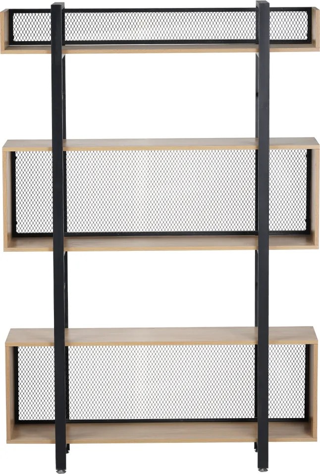 3 polcos polcállvány, tölgy/fekete, KILIS NEW TYP 3