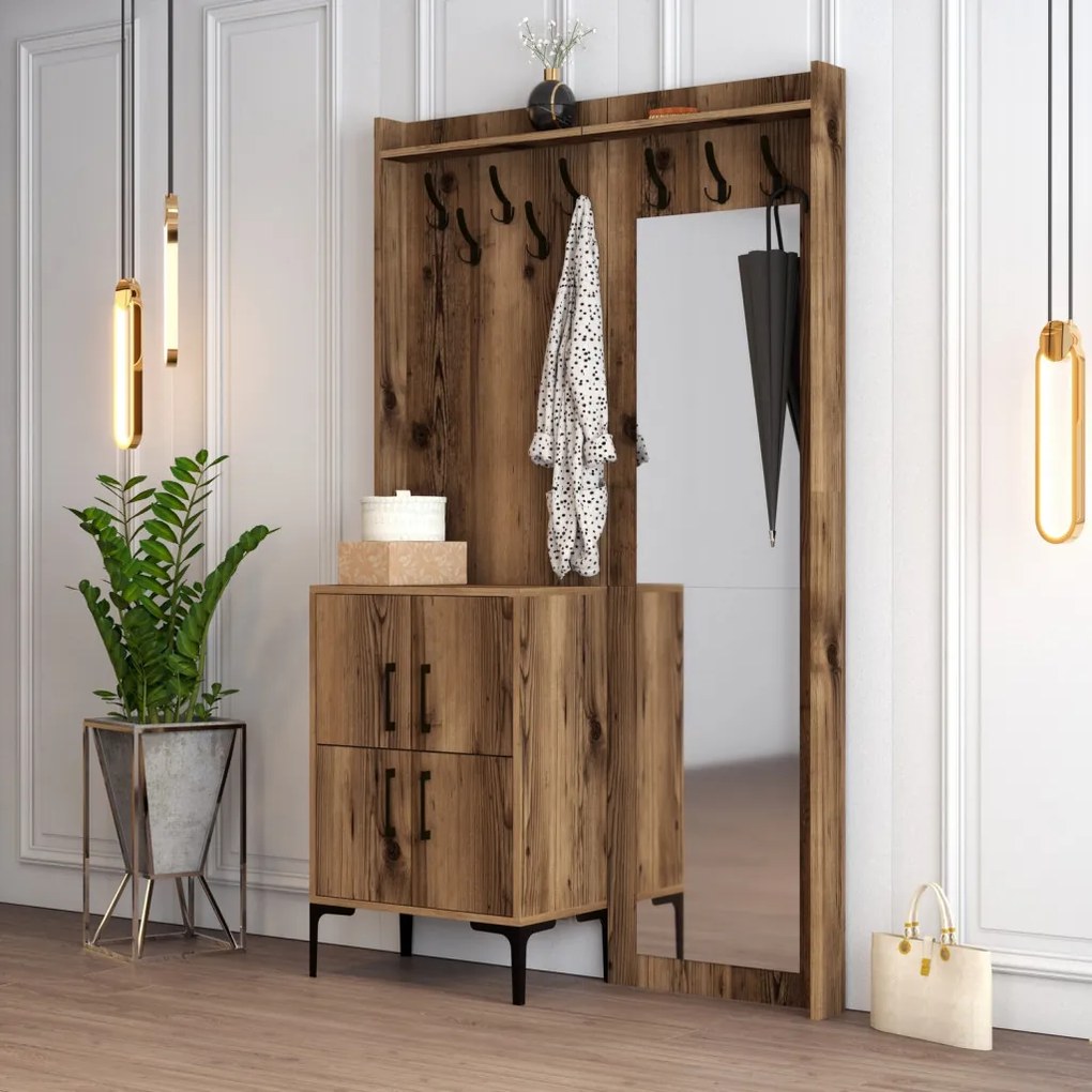 Berlin előszobafal, dió, 120 cm – TR845HCT4210